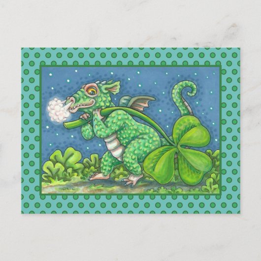 ST. PATRICK'S DAY LITTLE IRISH DRAGON FANTASY FEESTDAGENKAART (Voorkant)