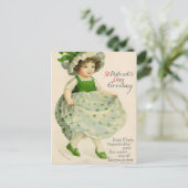 St Patrick's Day Little Irish Girl Feestdagenkaart (Staand voorkant)