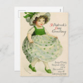 St Patrick's Day Little Irish Girl Feestdagenkaart (Voorkant / Achterkant)