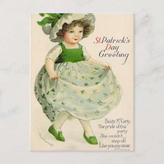 St Patrick's Day Little Irish Girl Feestdagenkaart (Voorkant)