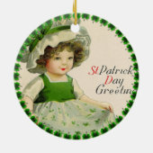 St Patrick's Day Little Irish Girl Keramisch Ornament (Achterkant)