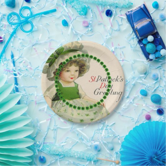 St Patrick's Day Little Irish Girl Papieren Bordje (Feest)