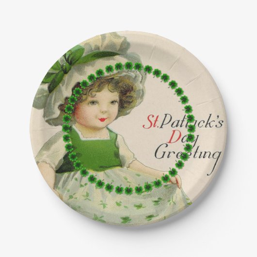 St Patrick's Day Little Irish Girl Papieren Bordje (Voorkant)