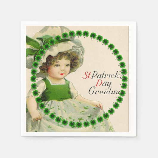 St Patrick's Day Little Irish Girl Servet (Voorkant)
