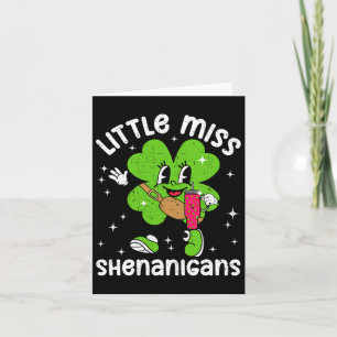 St Patricks Day Little Miss Shenanigans Shamrock G Kaart