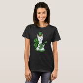 St Patricks Day Llama die gitaar relaxen T-shirt (Voorkant volledig)