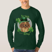 St. Patrick's Day Longhaire Dachshund T-shirt (Voorkant)