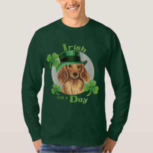 St. Patrick's Day Longhaire Dachshund T-shirt