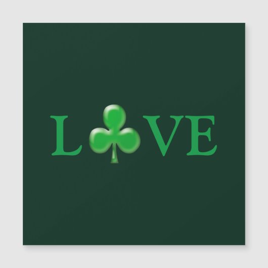 St. Patrick's Day Love Clover Shamrock Magnet (Voorkant)