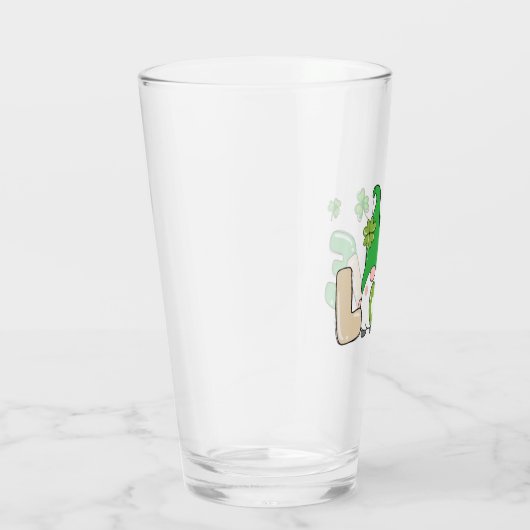 St Patrick's Day Love Gnome Glas (Rechts)