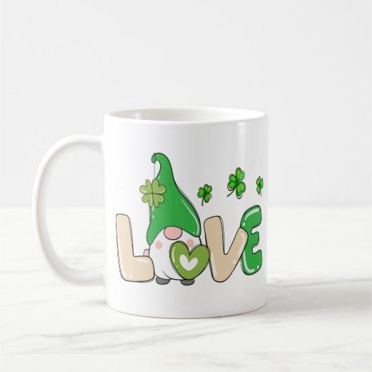 St Patrick's Day Love Gnome Koffiemok (Links)