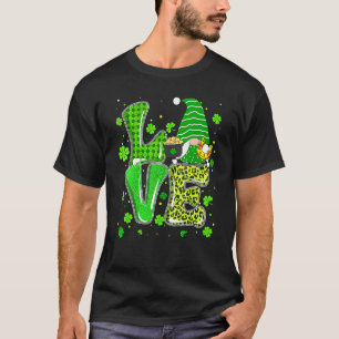 St Patrick's Day Love Gnomes Shamrock Hoefijzer Ir T-shirt