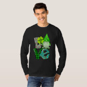 St Patrick's Day LOVE Gnomes Shamrock Leopard T-shirt (Voorkant volledig)