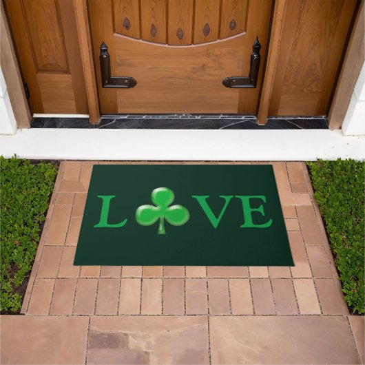 St. Patrick's Day Love Green Clover Shamrock door Deurmat (Buiten)
