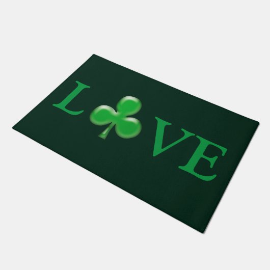 St. Patrick's Day Love Green Clover Shamrock door Deurmat (Schuin)