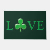 St. Patrick's Day Love Green Clover Shamrock door Deurmat (Voorkant)