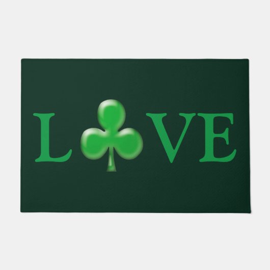 St. Patrick's Day Love Green Clover Shamrock door Deurmat (Voorkant)