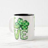 St. Patrick's Day Love Green Irish Tweekleurige Koffiemok (Voorkant links)