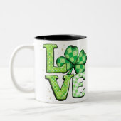 St. Patrick's Day Love Green Irish Tweekleurige Koffiemok (Links)