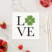 St. Patrick's day - Love | groene glitter shamrock Servet (Insitu)