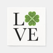 St. Patrick's day - Love | groene glitter shamrock Servet (Voorkant)