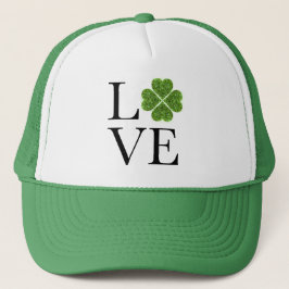 St. Patrick's Day Love groene glitter shamrock Trucker Pet
