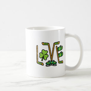 St Patricks Day Love Ice Hockey Saint Paddys Man B Koffiemok