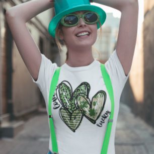 St. Patrick's Day  Love Lucky Green Hearts -> St.  T-shirt