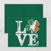 St Patricks Day Love Lucky Irish Shamrock Green Briefkaart (Voorkant / Achterkant)