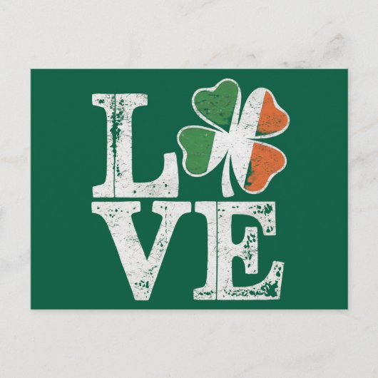 St Patricks Day Love Lucky Irish Shamrock Green Briefkaart (Voorkant)