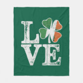 St Patricks Day Love Lucky Irish Shamrock Green Fleece Deken (Voorkant)