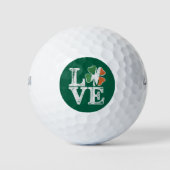 St Patricks Day Love Lucky Irish Shamrock Green Golfballen (Voorkant)