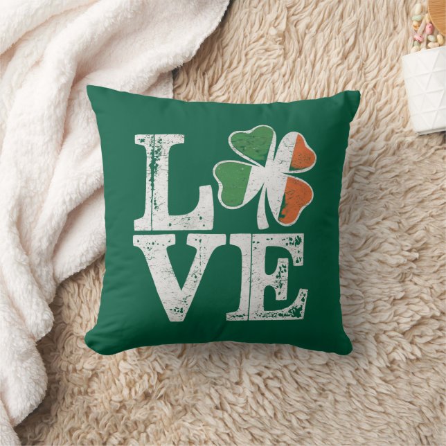 St Patricks Day Love Lucky Irish Shamrock Green Kussen (Deken)