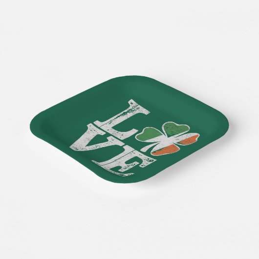 St Patricks Day Love Lucky Irish Shamrock Green Papieren Bordje (Gebogen)