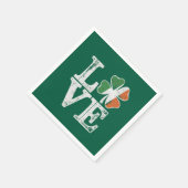 St Patricks Day Love Lucky Irish Shamrock Green Servet (Hoek)