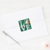 St Patricks Day Love Lucky Irish Shamrock Green Vierkante Sticker (Envelop)