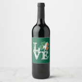 St Patricks Day Love Lucky Irish Shamrock Green Wijn Etiket (Voorkant)