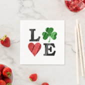 St. Patrick's Day LOVE met hart en schaamte Servet (Insitu)