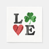 St. Patrick's Day LOVE met hart en schaamte Servet (Voorkant)