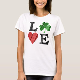 St. Patrick's Day LOVE met hart en schaamte T-shirt