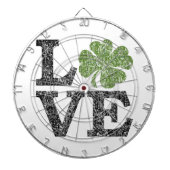 St. Patricks Day LOVE met shamrock Dartbord (Voorkant)
