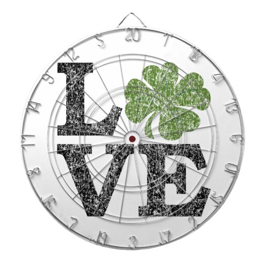 St. Patricks Day LOVE met shamrock Dartbord (Voorkant)