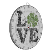 St. Patricks Day LOVE met shamrock Dartbord (Voorkant Links)