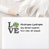 St. Patricks Day LOVE met shamrock Etiket (Insitu)