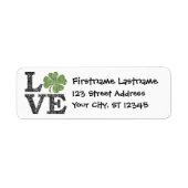 St. Patricks Day LOVE met shamrock Etiket (Voorkant)