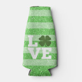 St. Patricks Day LOVE met shamrock Flesjeskoeler (Voorkant)