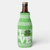 St. Patricks Day LOVE met shamrock Flesjeskoeler (Fles Voorkant)