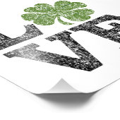 St. Patricks Day LOVE met shamrock Foto Afdruk (Hoek)