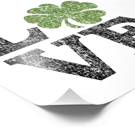 St. Patricks Day LOVE met shamrock Foto Afdruk (Hoek)