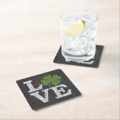 St. Patricks Day LOVE met shamrock Kartonnen Onderzetters (Insitu)
